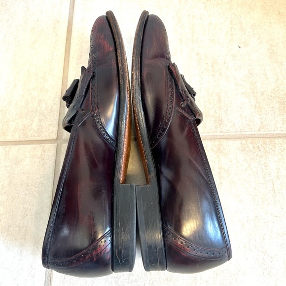 Johnston Murphy Optima Shoes Brogue Wingtips Kiltie Tassel Slip On Burgundy 15B main image 5